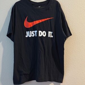 Nike Black Tee with Orange Swoosh
